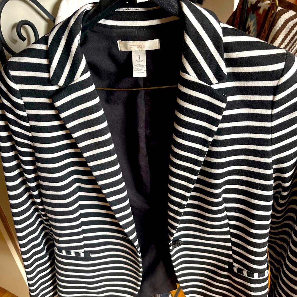 Black & White Striped Blazer